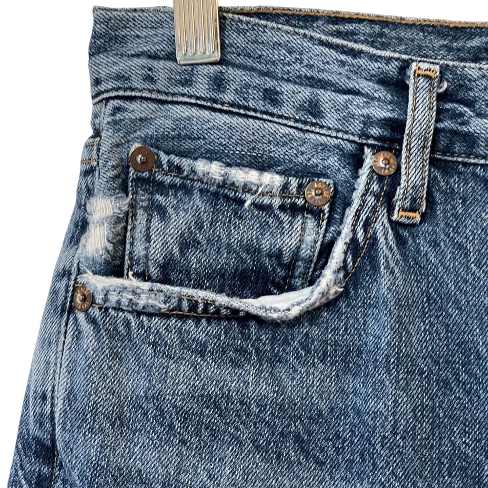 Agolde Riley High Rise Cropped Straight Jeans in Frequency - Picture 9 of 16